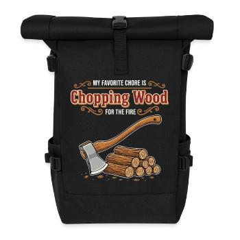 Camping Humor Quote Campfire Happy Place - Roll Top Backpack - black - Front