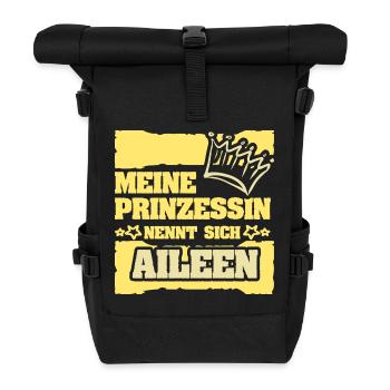 Spruch Aileen - Rolltop Rucksack - Schwarz - Vorne