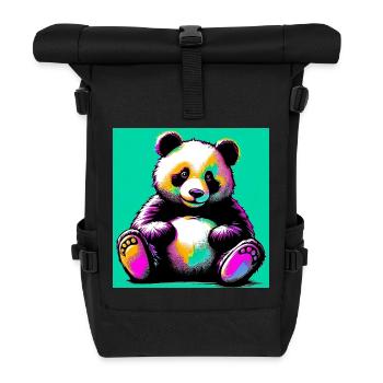Panda - Rolltop Rucksack - Schwarz - Vorne