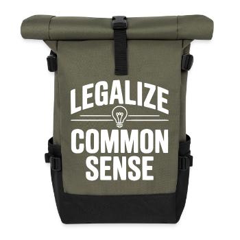 Legalize Common Sense - Roll Top Backpack - olive/black - Front