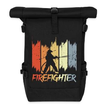 Fire Brigade Retro Look - Roll Top Backpack - black - Front