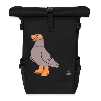 Pigeon Orange - Roll Top Backpack - black - Front