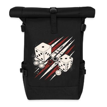 Backgammon | Board Game | Gift - Roll Top Backpack - black - Front