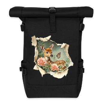Deer Fawn - Roll Top Backpack - black - Front