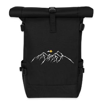 Minimalist Mountain Range Artwork - Roll Top Backpack - black - Front