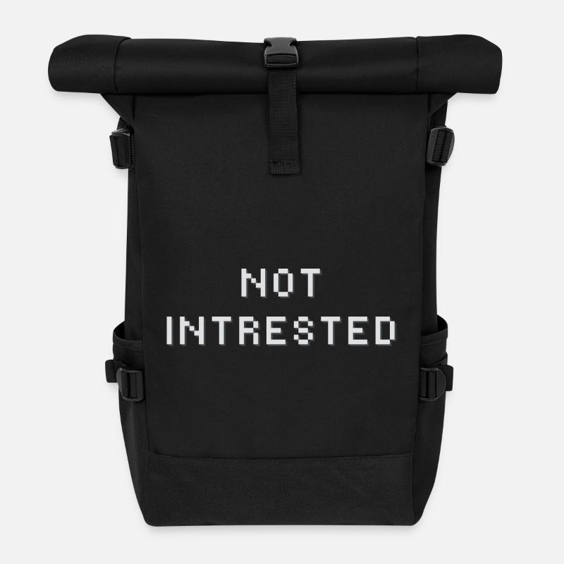 Nicht interessierter Druck - Rolltop Rucksack - Schwarz