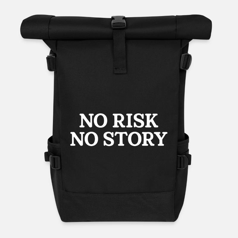 No Risk No Story - Rolltop Rucksack - Schwarz