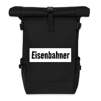 Railroad Fan Train Rails Lover - Roll Top Backpack - black - Front