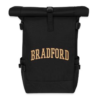Bradford Vintage Block Font - Roll Top Backpack - black - Front