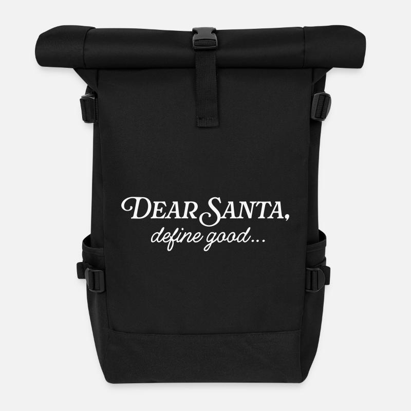 Dear Santa - Roll Top Backpack - black