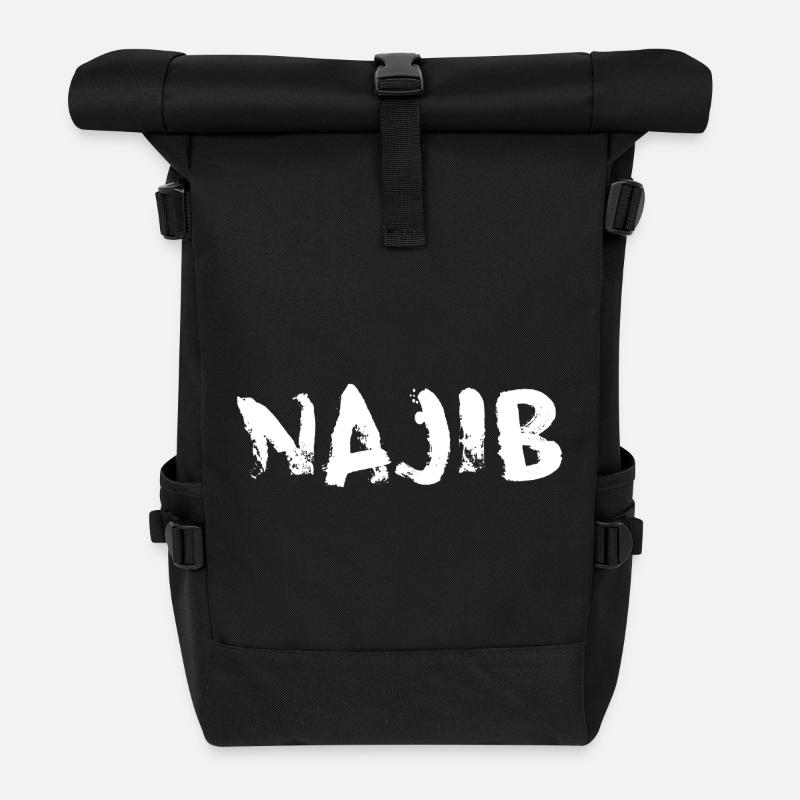Najib - Roll Top Backpack - black