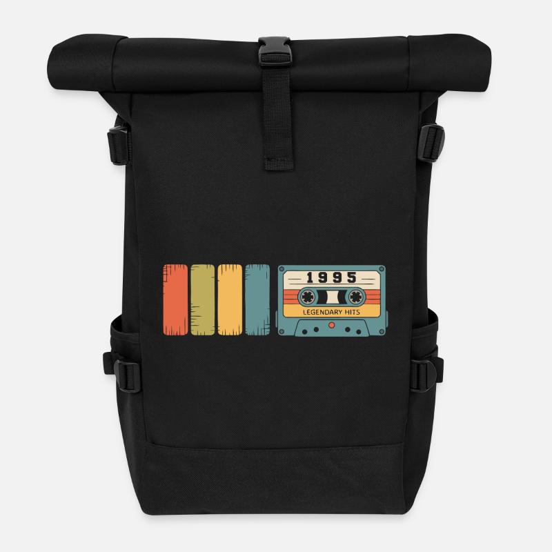 1995 Vintage Original 1995 Geburtstagsgeschenk - Rolltop Rucksack - Schwarz