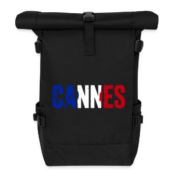 Cannes, France - Sac à dos roll top - noir - Devant