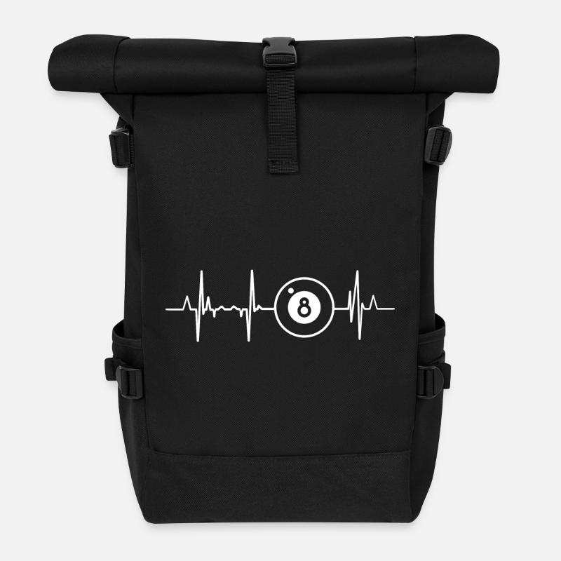 Billard Herzklopfen - Rolltop Rucksack - Schwarz