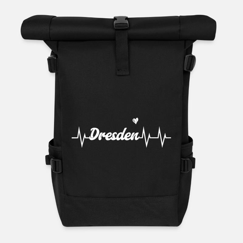 Heartbeat Dresden - Rolltop Rucksack - Schwarz