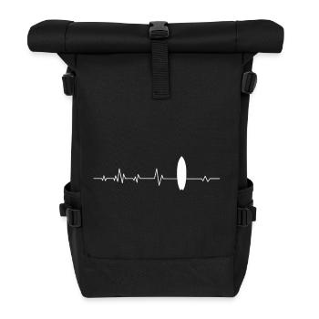 Surfbrett Surfer - Rolltop Rucksack - Schwarz - Vorne