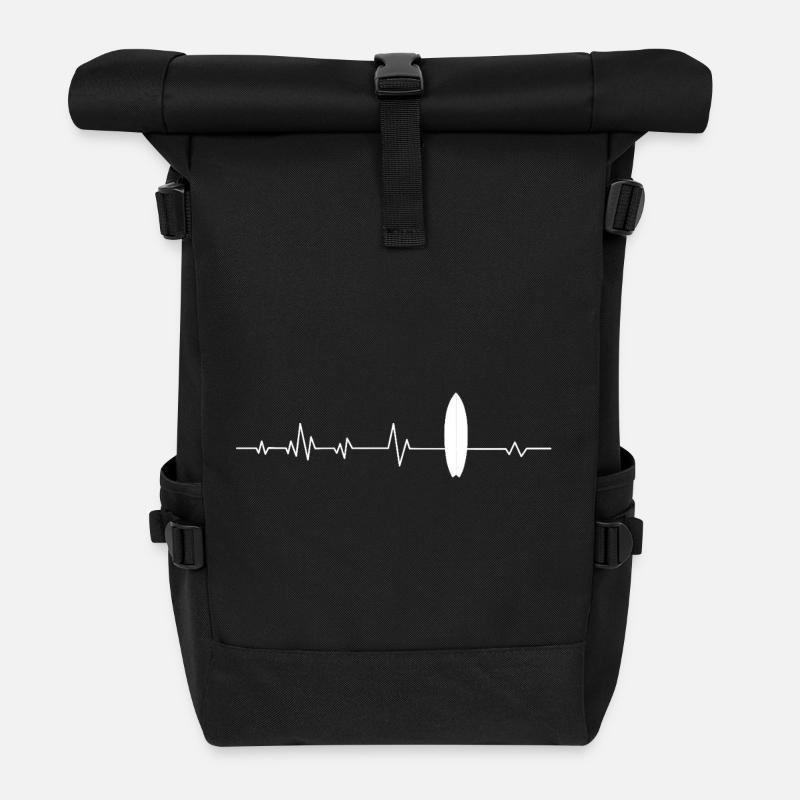 Surfbrett Surfer - Rolltop Rucksack - Schwarz