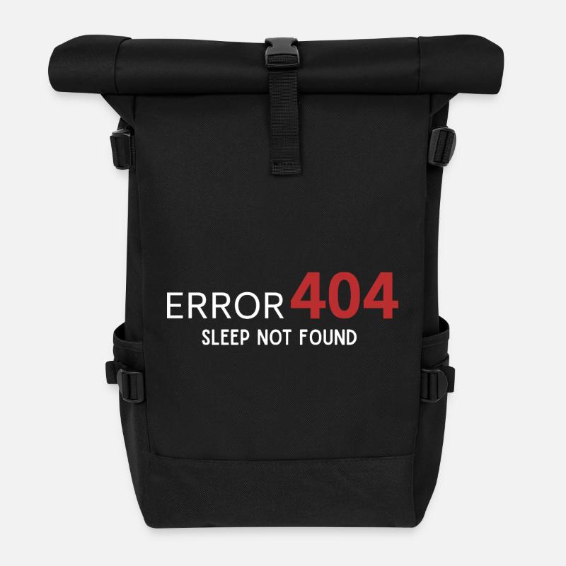 Fehler 404 Schlaf nicht gefunden – Muster für Entwickler - Rolltop Rucksack - Schwarz