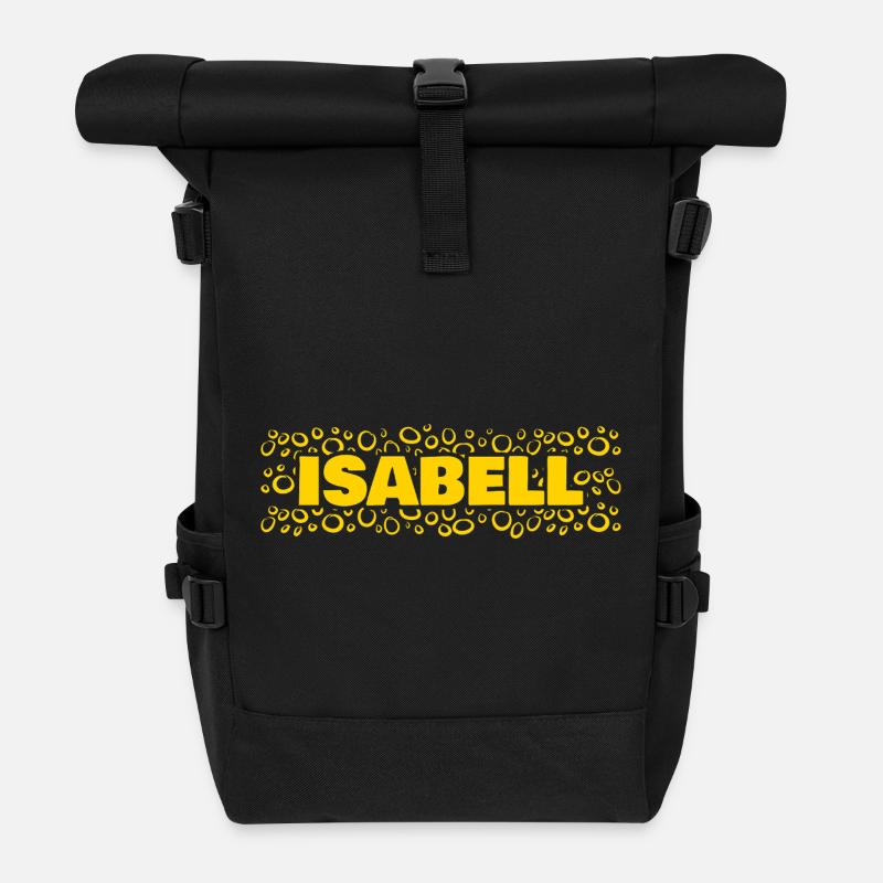 Geschenk für Isabell - Rolltop Rucksack - Schwarz