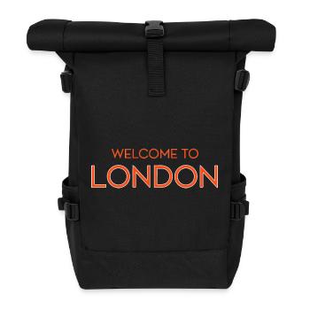 London Welcome Neon Sign - Roll Top Backpack - black - Front