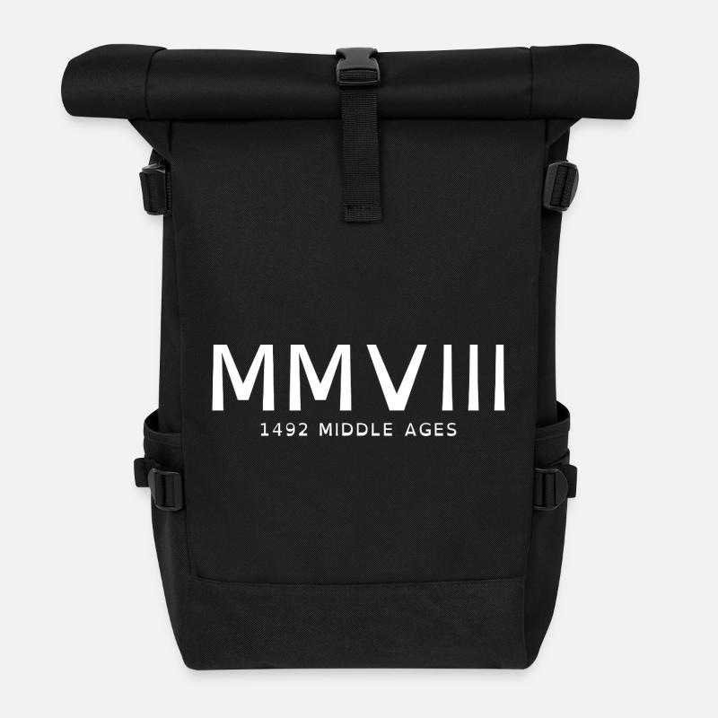 2008_LINE_white - Roll Top Backpack - black