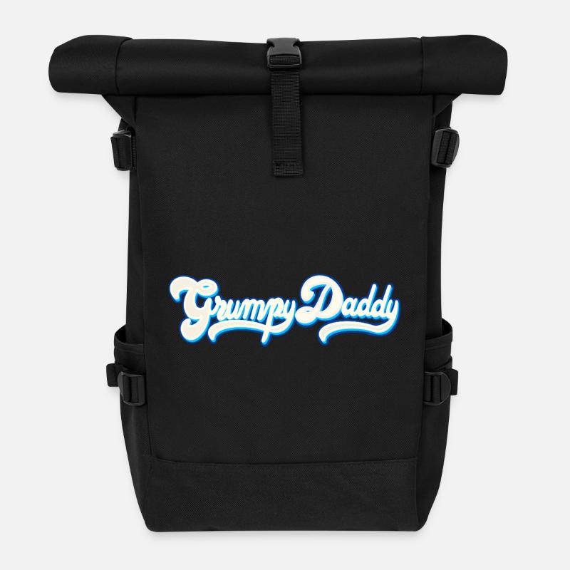 Grumpy Daddy Script - Farbe "Whipped Cream" - Rolltop Rucksack - Schwarz