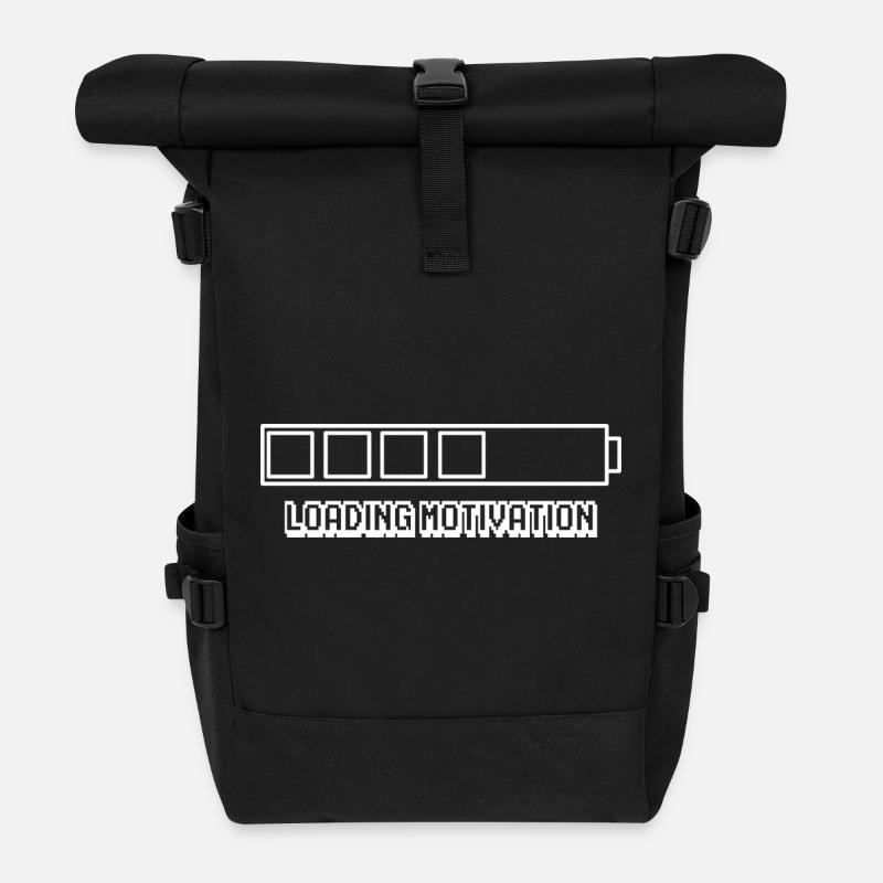 Loading Motivation - T-Shirt - Rolltop Rucksack - Schwarz