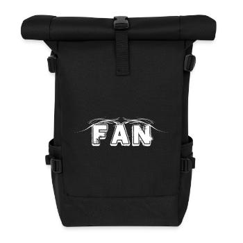 FAN lettering with decoration - Roll Top Backpack - black - Front