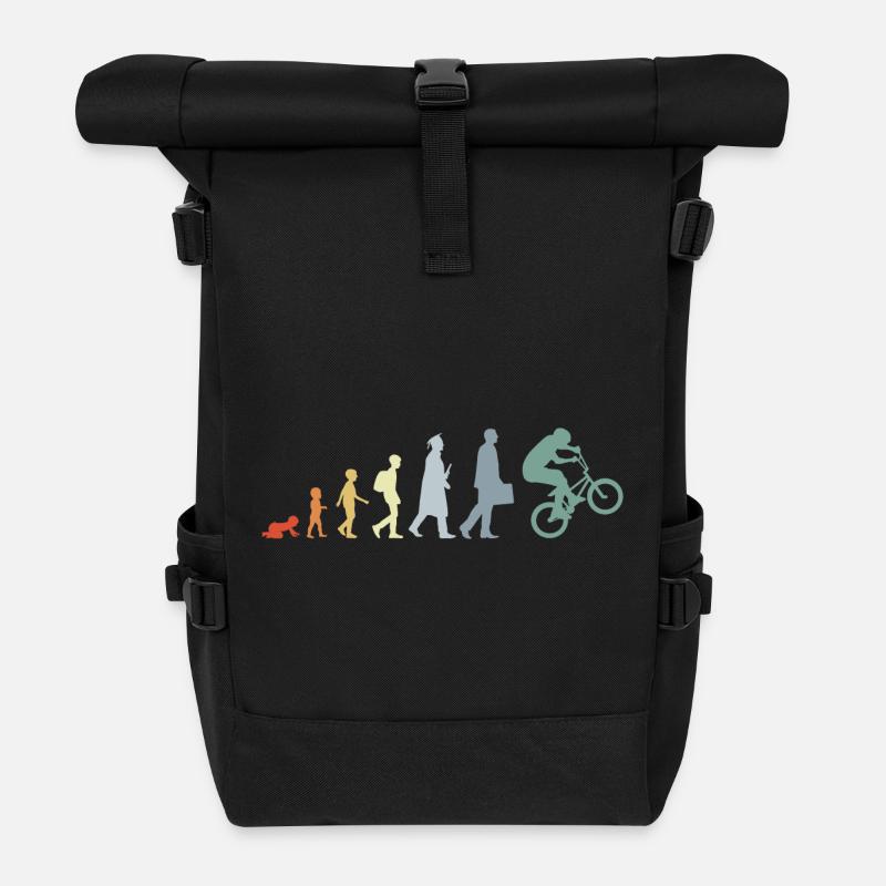Vintage BMX Evolution - Rolltop Rucksack - Schwarz