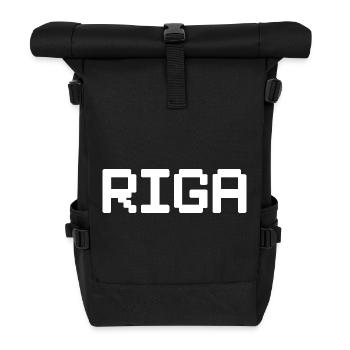 RIGA Latvia Lettland - Rolltop Rucksack - Schwarz - Vorne
