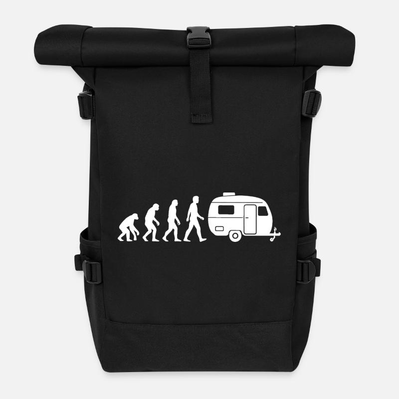 Caravan Evolution Camper Camping - Roll Top Backpack - black
