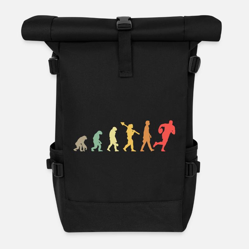 Evolution Rugby Player Rugby Development Retro - Roll Top Backpack - black