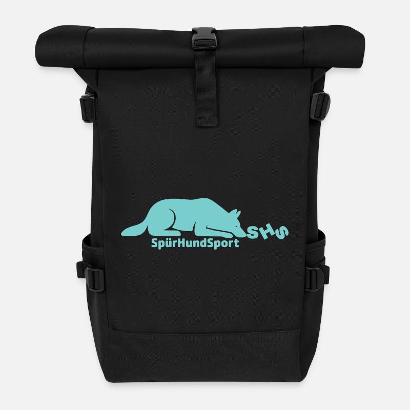SHS Logo mint - Rolltop Rucksack - Schwarz