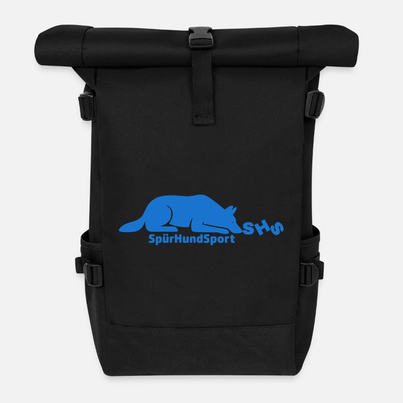 SHS logo blue - Roll Top Backpack - black