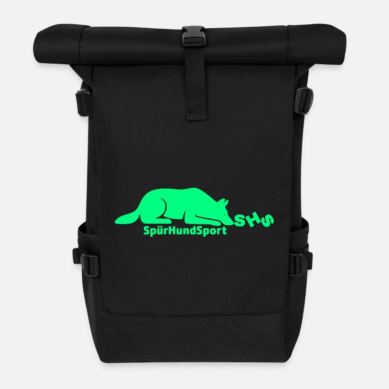 SHS logo green - Roll Top Backpack - black