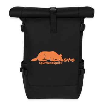 SHS Logo terrakotta - Rolltop Rucksack - Schwarz - Vorne