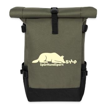 SHS Logo lemon - Rolltop Rucksack - Olive/Schwarz - Vorne
