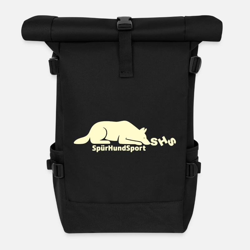 SHS Logo lemon - Rolltop Rucksack - Schwarz
