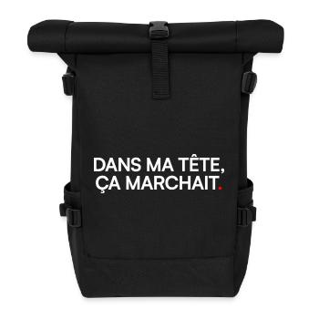IN MY HEAD IT WORKED. | Humor - Roll Top Backpack - black - Front