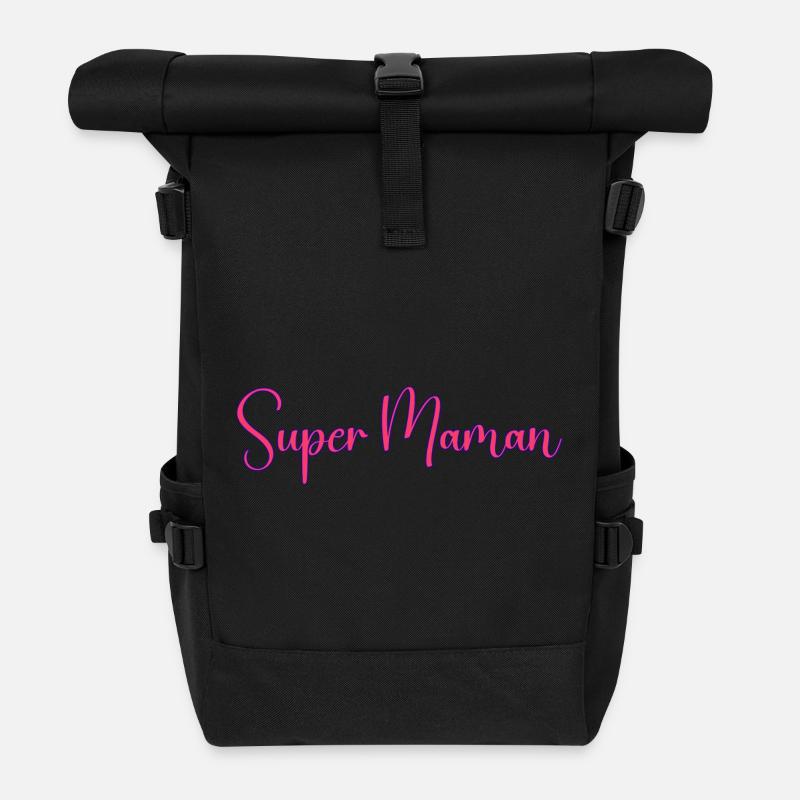 Super_Maman_ - Sac à dos roll top - noir