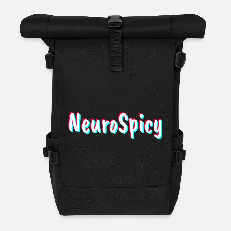 Neurospicy TDAH neurodivergent Autisme - Sac à dos roll top - noir