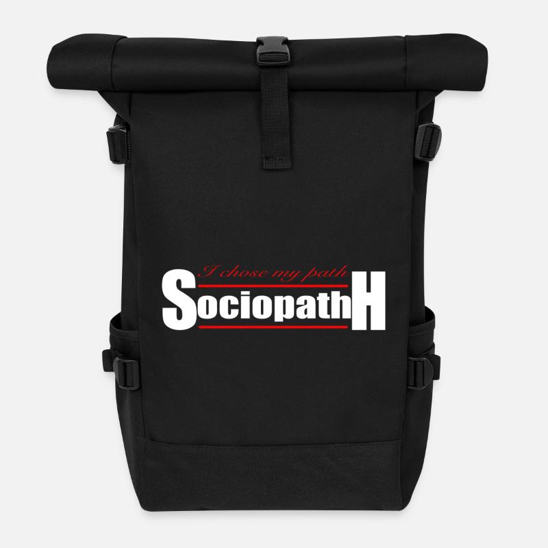 Soziopath - Rolltop Rucksack - Schwarz