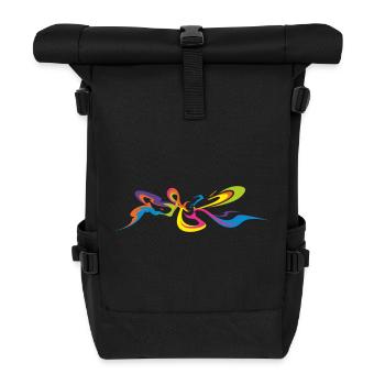 Papillon psychédélique - Dos Graffiti Design - Sac à dos roll top - noir - Devant