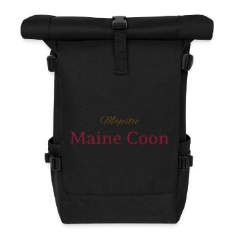 Majestic Maine Coon cat - Roll Top Backpack - black - Front