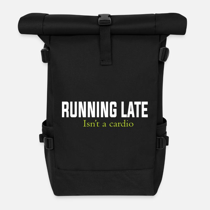 RUNNING LATE IS NOT A CARDIO - Sac à dos roll top - noir