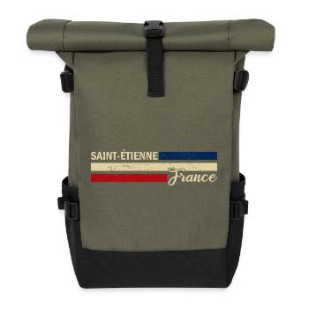 France - Saint-Étienne - France - Drapeau - Sac à dos roll top - olive/noir - Devant