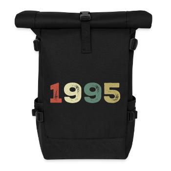 1995 Jahrgang 1995 - Rolltop Rucksack - Schwarz - Vorne