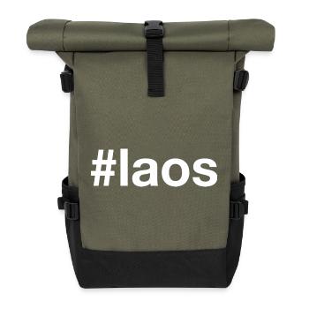 Laos Hashtag - Roll Top Backpack - olive/black - Front