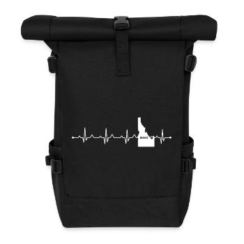Idaho State Heart Outline Gem State Pride - Roll Top Backpack - black - Front