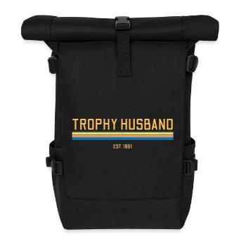Trophy Husband 1991 Retro hasband Anniversary - Roll Top Backpack - black - Front